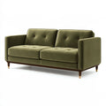 Divano 2 posti 160 x 85 x 82 cm in tessuto effetto velluto verde oliva - stile moderno