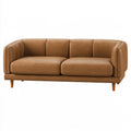 Divano 2 posti 180 cm in similpelle marrone - stile moderno con braccioli arrotondati