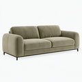 Divano 3 posti 220 x 95 x 85 cm in tessuto verde oliva - stile moderno con piedini in metallo