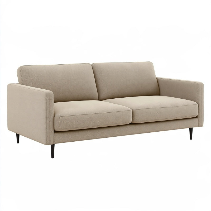 Divano 2 posti 170 x 85 x 82 cm in tessuto beige - stile moderno con piedini in metallo