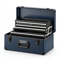 Cassetta portautensili 60 x 30 x 45 cm in metallo blu scuro con 3 cassetti per officina