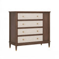 Cassettiera 90 x 45 x 105 cm in legno marrone e beige - quattro cassetti stile classico