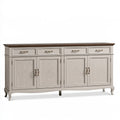 Credenza 180 x 45 x 90 cm in legno beige e marrone - stile classico con 4 ante e 4 cassetti